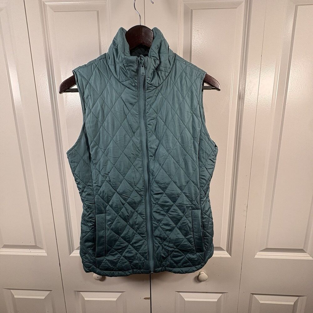 Maurices Quilted Puffer Vest Womens XS Teal Fall Layering Lightweight Cozy